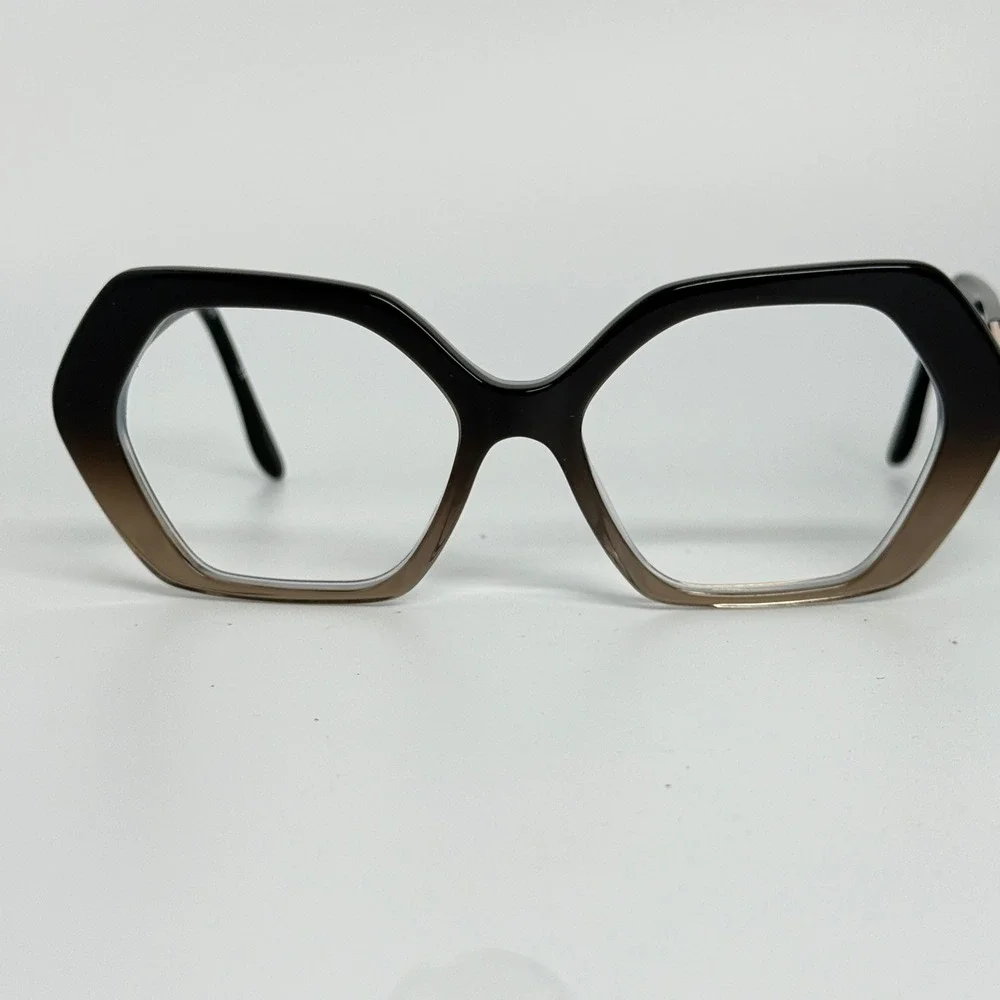 BCBGMAXAZRIA Ravishing Black Fade Hexagonal Eyeglasses Frames Womens L140‎ 21297